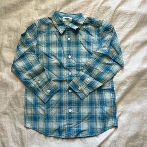 Old Navy Boys Blue/White Plaid Shirt